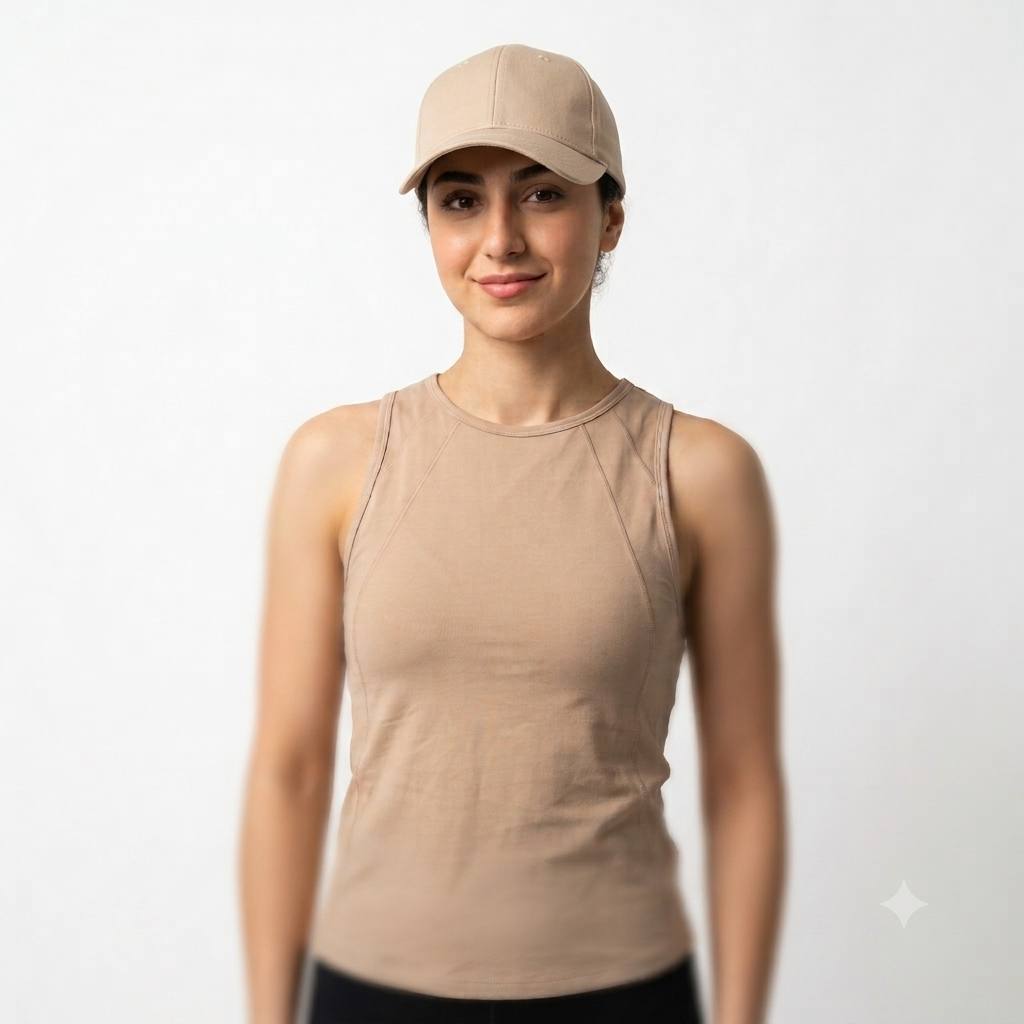 تاپ ورزشی زنانه حلقه ای کرمی
