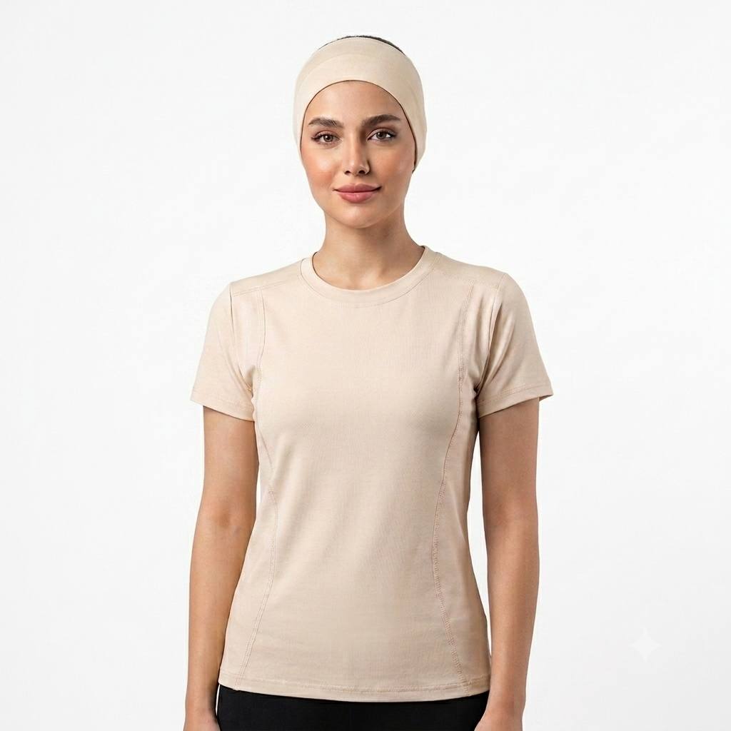 تیشرت ورزشی زنانه کرمی