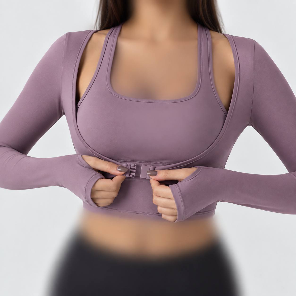 کراپ ورزشی زنانه فینگر دار