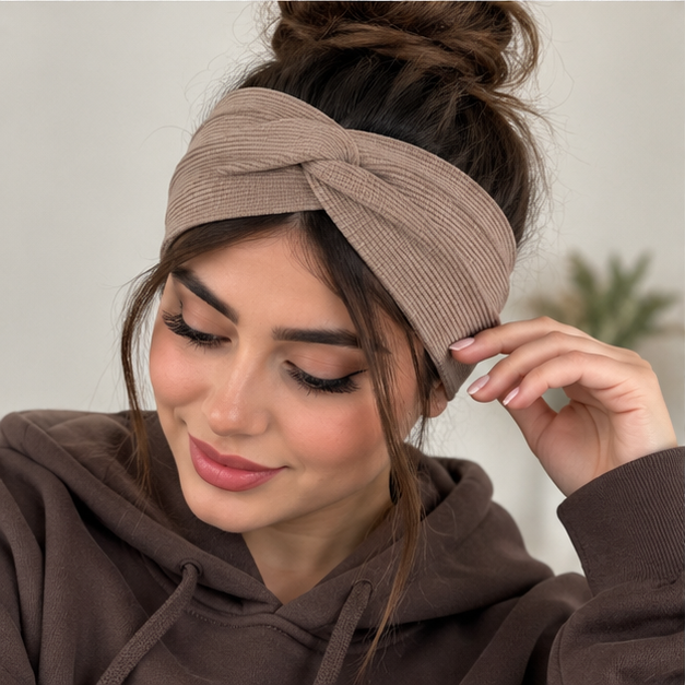 هدبند گره ای نسکافه ای