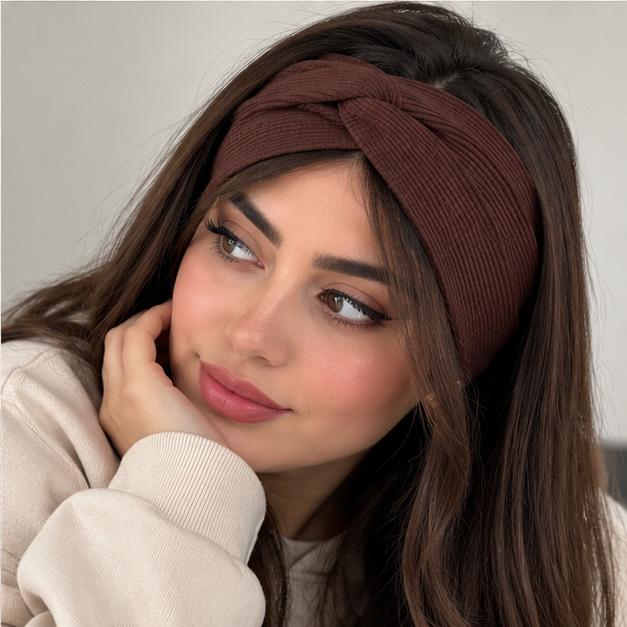 هدبند گره ای قهوه ای